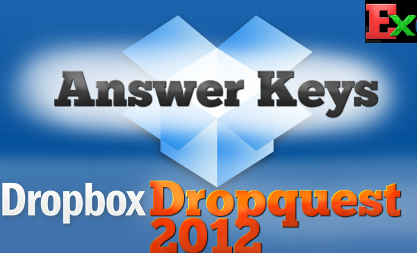 DropBox Dropquest 2012 Answer Keys